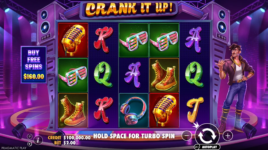Discoteca de Crank It Up con auriculares, micrófonos, gafas y boombox wilds
