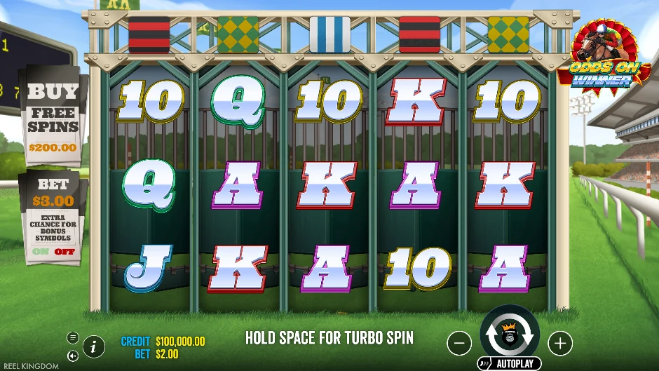 Pantalla de Odds On Winner con una jornada de carreras de caballos